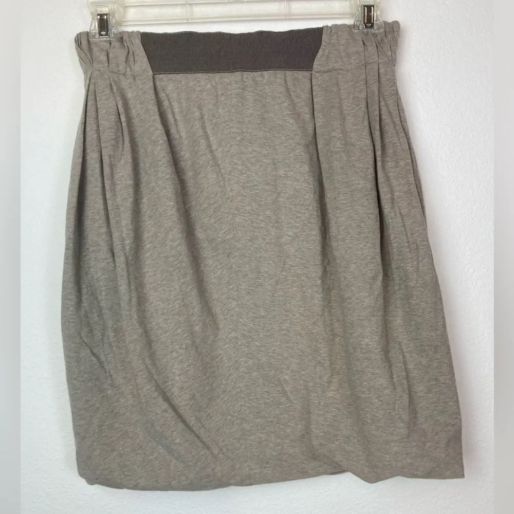 Gunex Italy brown bubble skirt w/ribbon waistband w/ elastic sides lined